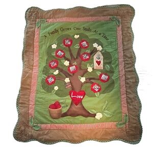 Cracker Barrel Apple Collection 48" x 60" Family Picture‎ Frame Blanket